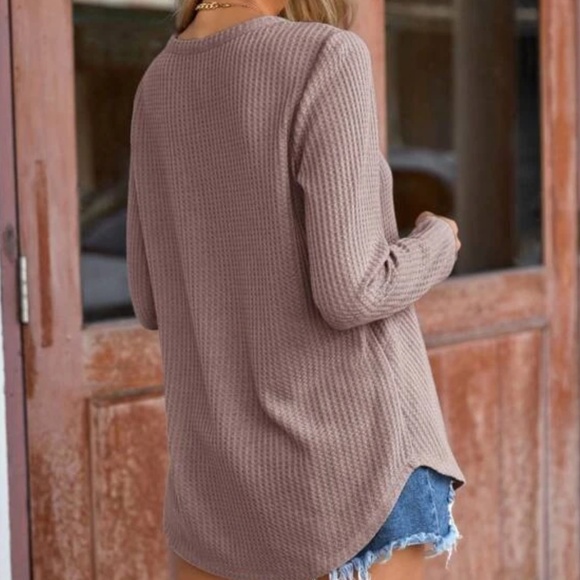 016 Cozy Waffle Knit Long Sleeve Top - Picture 5 of 5